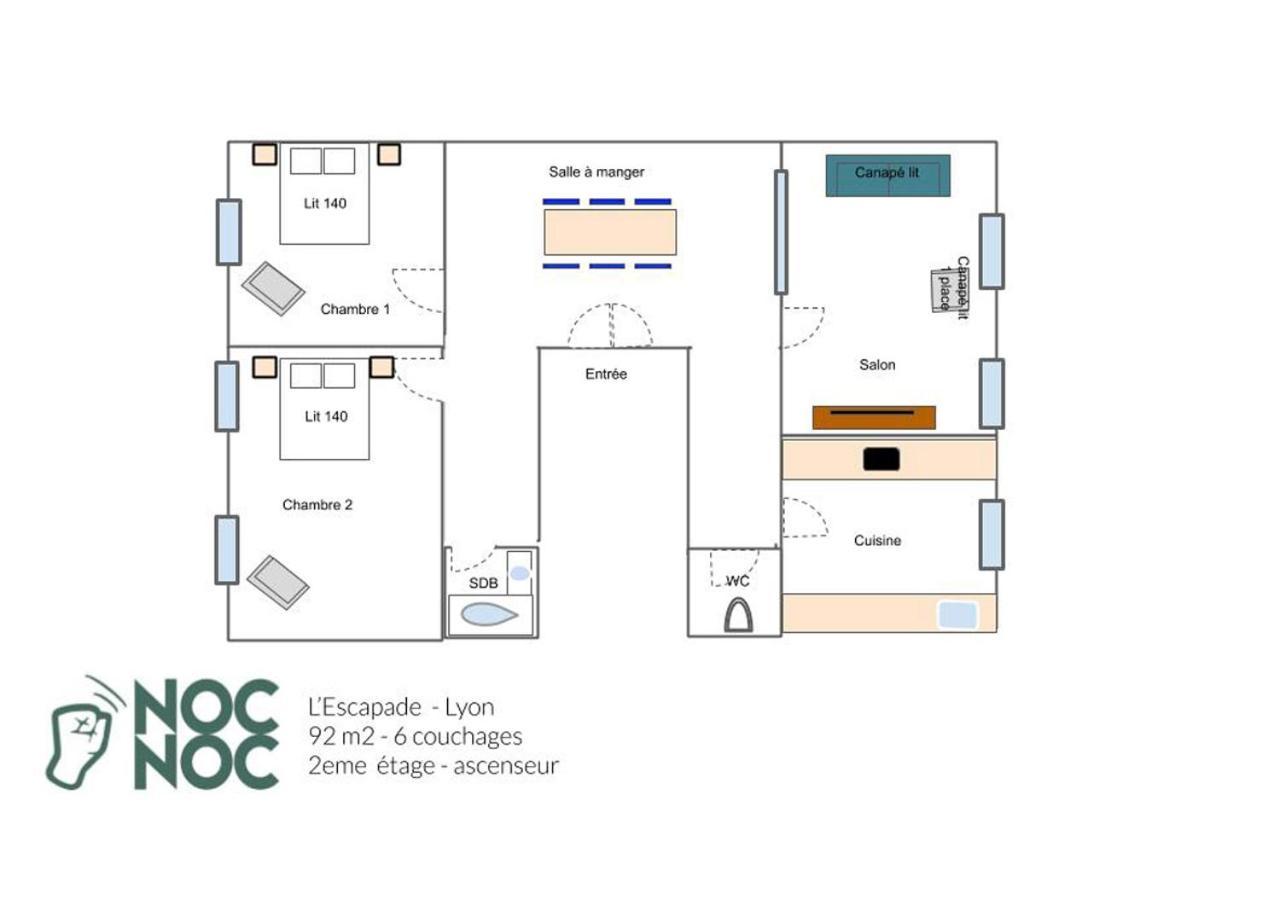 Nocnoc - L'Escapade Apartment Лион Екстериор снимка